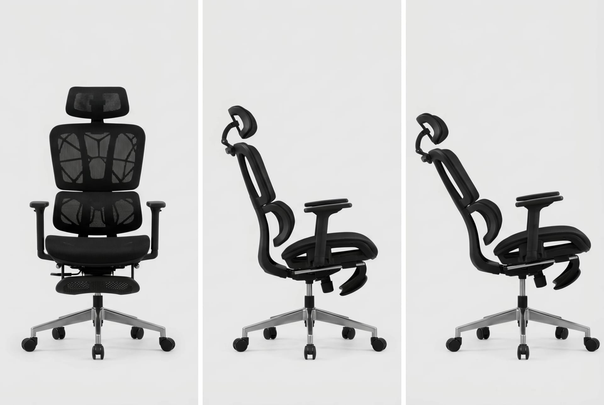 Adjustable backrest and 360° swivel demonstration