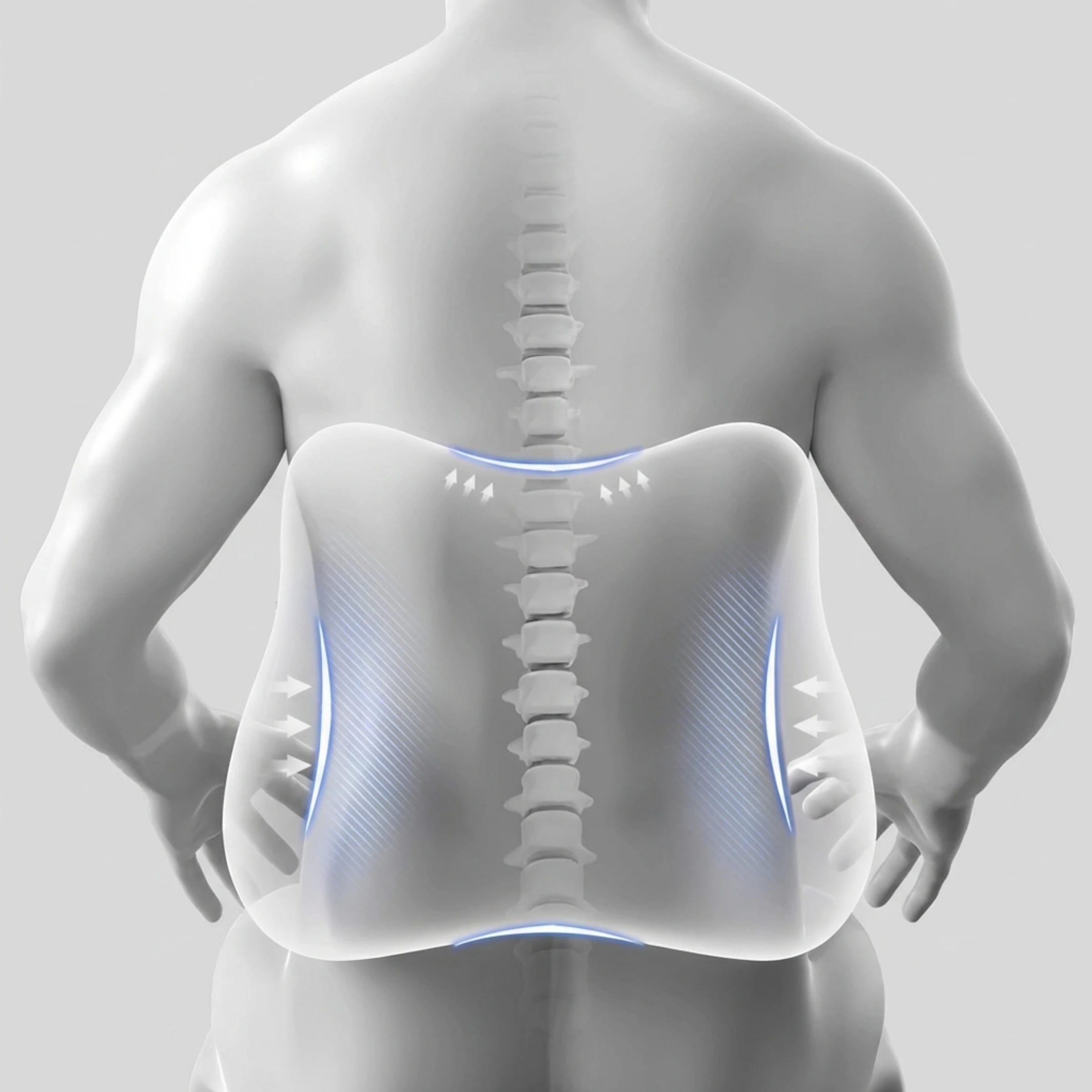 Contoured lumbar pillow supporting the lower back