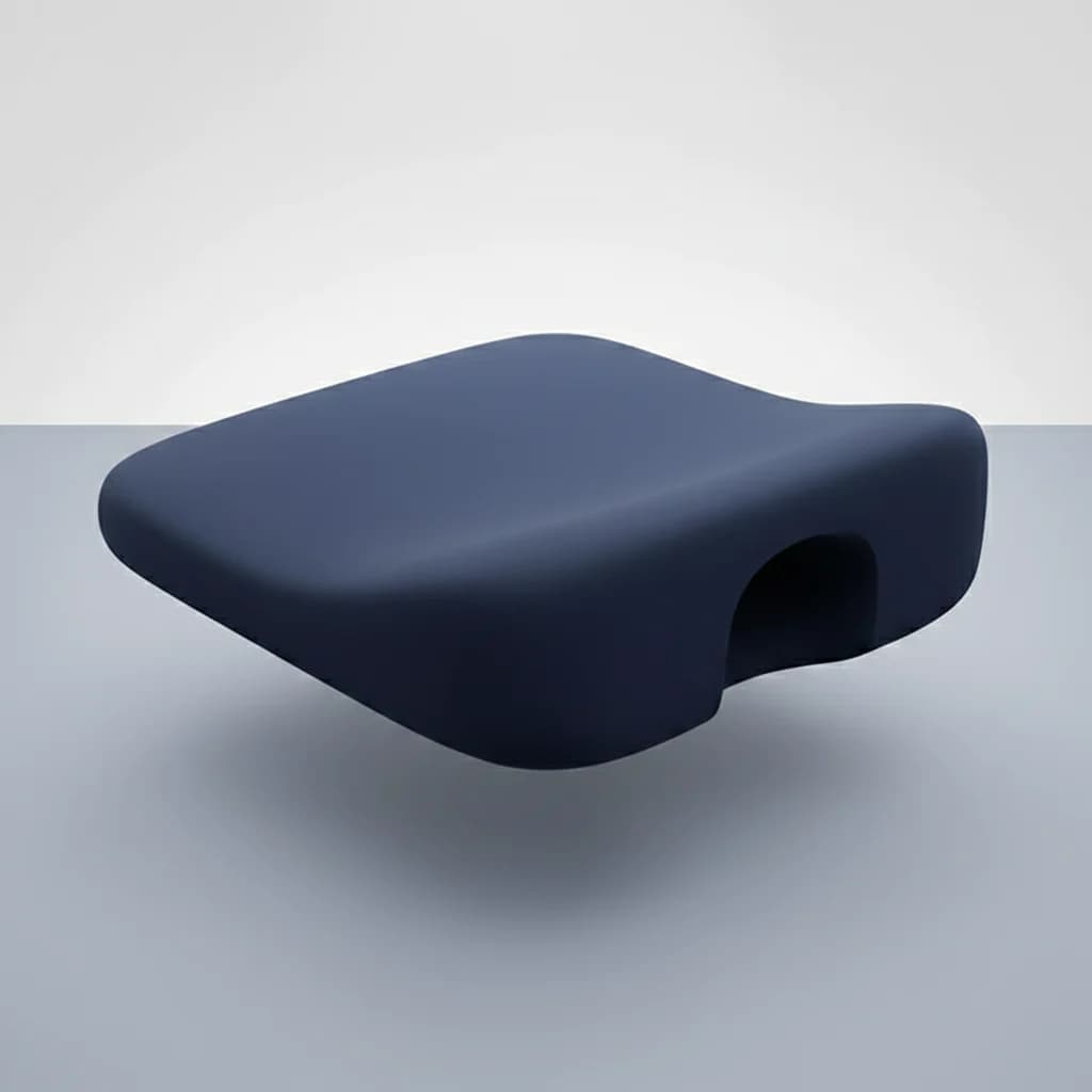 U-shaped coccyx cutout of the memory foam seat cushion